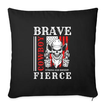 Far West Ouest de l’Ouest de l’Amérique - Housse de coussin décorative 45 x 45 cm - noir - Devant