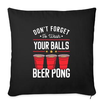 Beerpong Alcohol Rules Ball - Housse de coussin décorative 45 x 45 cm - noir - Devant