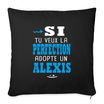Alexis Si tu veux la perfection adopte un alexis - Housse de coussin décorative 45 x 45 cm - noir - Devant
