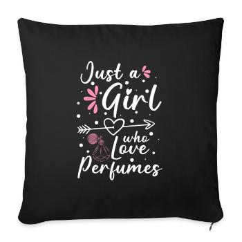 parfum odeur parfumerie luxe - Housse de coussin décorative 45 x 45 cm - noir - Devant