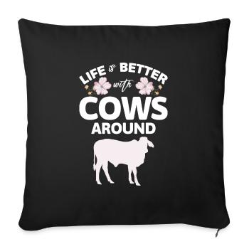 Cow Farmer Cattle Nature - Sofa pillowcase 17,3'' x 17,3'' (45 x 45 cm) - black - Front
