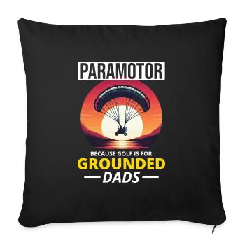 Paramotor Pilot Paramotoring Powered Paraglider - Sofa pillowcase 17,3'' x 17,3'' (45 x 45 cm) - black - Front