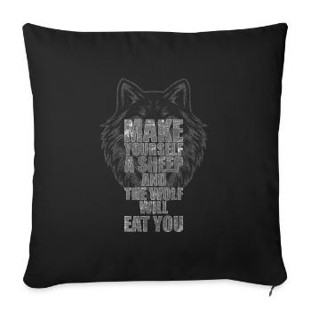 Wolves Dog Grey Wolf - Sofa pillowcase 17,3'' x 17,3'' (45 x 45 cm) - black - Front