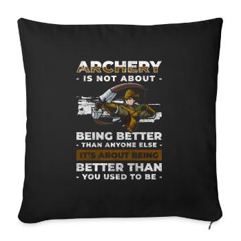 Archery Hobby Accuracy - Sofa pillowcase 17,3'' x 17,3'' (45 x 45 cm) - black - Front