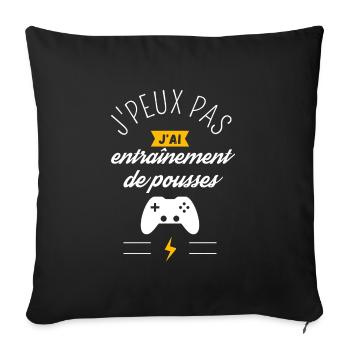 j peux pas j ai entraînement de pouces - Housse de coussin décorative 45 x 45 cm - noir - Devant