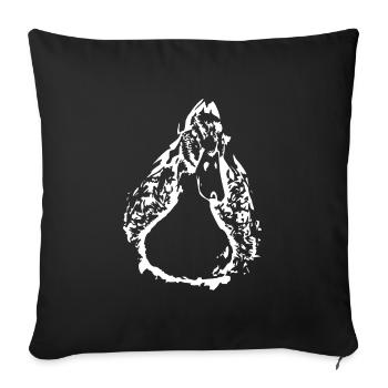 canard, ducky,canard sauvage,aulne,blanc - Housse de coussin décorative 45 x 45 cm - noir - Devant