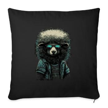 Hippie Sheep - Sofa pillowcase 17,3'' x 17,3'' (45 x 45 cm) - black - Front
