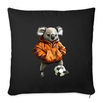 Koalas Fussball / Fussballer Koala - Sofakissenbezug 45 x 45 cm - Schwarz - Vorne