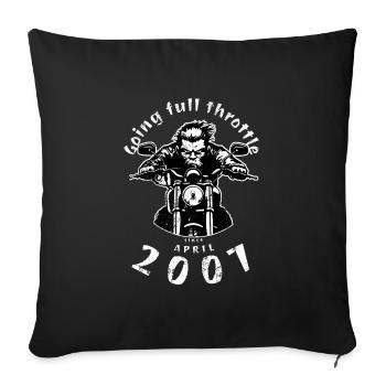 18. Geburtstag Plein régime depuis 04/2007 - Housse de coussin décorative 45 x 45 cm - noir - Devant