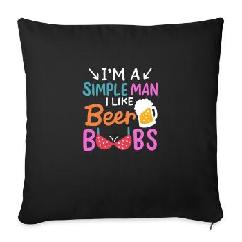 Beer And Boobs - Sofakissenbezug 45 x 45 cm - Schwarz - Vorne