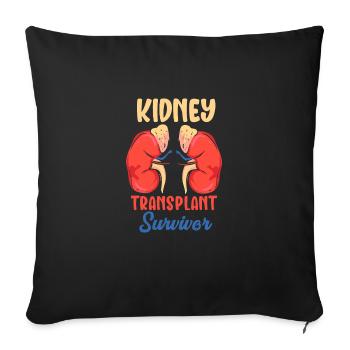 Kidney Transplant Survivor - Sofakissenbezug 45 x 45 cm - Schwarz - Vorne