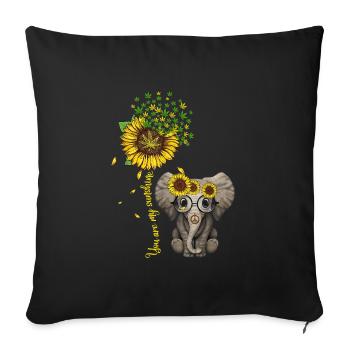 Cannabis chanvre THC 420 - Housse de coussin décorative 45 x 45 cm - noir - Devant