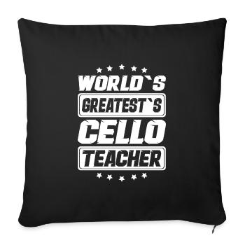 Cello Teacher Teacher Cello Teacher Violin Teacher - Sofa pillowcase 17,3'' x 17,3'' (45 x 45 cm) - black - Front