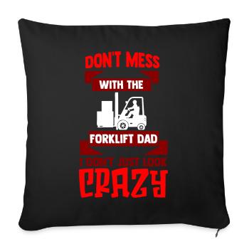 Forklift driver Forklift driver Forklift - Sofa pillowcase 17,3'' x 17,3'' (45 x 45 cm) - black - Front