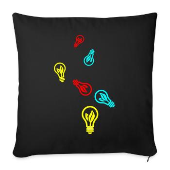 Light bulb icon - Sofa pillowcase 17,3'' x 17,3'' (45 x 45 cm) - black - Front