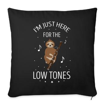 Woodwind instrument and bassoon wind instrument - Sofa pillowcase 17,3'' x 17,3'' (45 x 45 cm) - black - Front