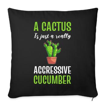 Cactus and cucumber cactus lovers - Sofa pillowcase 17,3'' x 17,3'' (45 x 45 cm) - black - Front