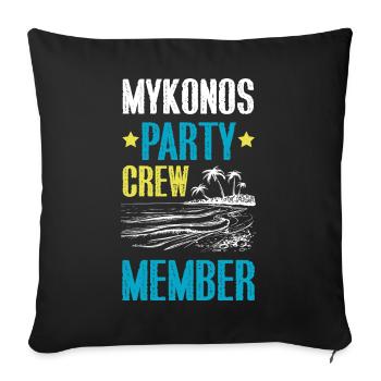 Mykonos Party Crew - Housse de coussin décorative 45 x 45 cm - noir - Devant
