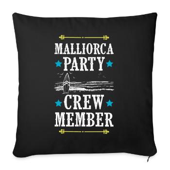 Mallorca Party Crew - Sofa pillowcase 17,3'' x 17,3'' (45 x 45 cm) - black - Front