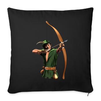 Robin Hood - Pfeil und Bogen - Geschenk - Sofakissenbezug 45 x 45 cm - Schwarz - Vorne