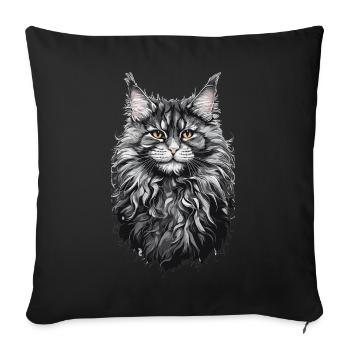 Maine Coon Cat Cat Lover Cat Design - Sofa pillowcase 17,3'' x 17,3'' (45 x 45 cm) - black - Front