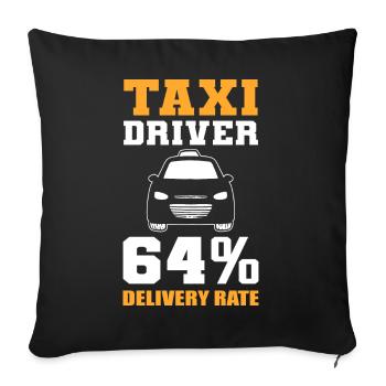 Lustiger Taxifahrer - Sofakissenbezug 45 x 45 cm - Schwarz - Vorne