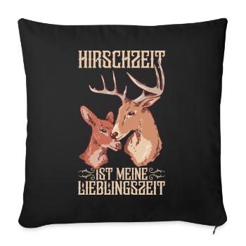 Hirschjäger Weißwedelhirsch Hirschliebhaber - Sofakissenbezug 45 x 45 cm - Schwarz - Vorne