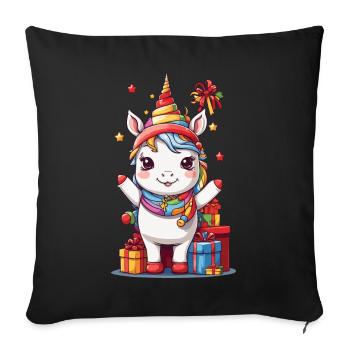 Magical Unicorn Christmas Magic Design - Sofa pillowcase 17,3'' x 17,3'' (45 x 45 cm) - black - Front