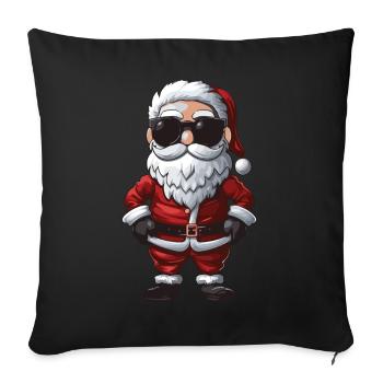 Santa Claus Comic Santa - Sofa pillowcase 17,3'' x 17,3'' (45 x 45 cm) - black - Front