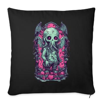 Kawaii Cthulhu Goth Monster Halloween Design - Sofa pillowcase 17,3'' x 17,3'' (45 x 45 cm) - black - Front
