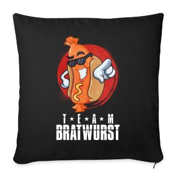 Bratwurst en cadeau - Housse de coussin décorative 45 x 45 cm - noir - Devant