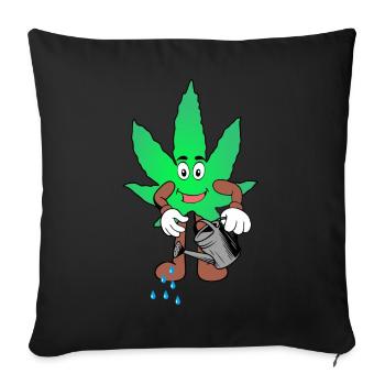 Der Bloom - Weed Cannabis Stoned Hanf Marihuana - Sofakissenbezug 45 x 45 cm - Schwarz - Vorne