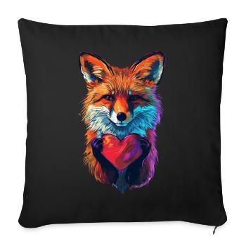 Fuchs - Sofakissenbezug 45 x 45 cm - Schwarz - Vorne