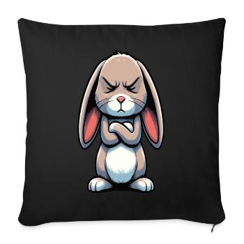 Kaninchen Hase Hasen langohr Klopfer Rammler - Sofakissenbezug 45 x 45 cm - Schwarz - Vorne