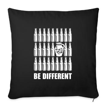 Be different Geschenk Hessisch Hessen Appelwoi - Sofakissenbezug 45 x 45 cm - Schwarz - Vorne