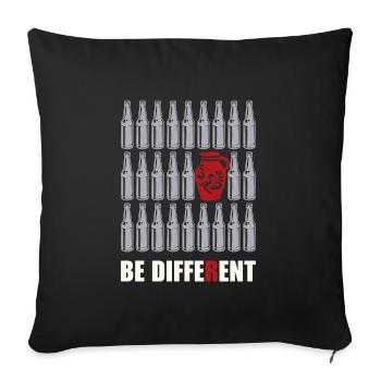 Be different Geschenk Hessisch Hessen Appelwoi - Sofakissenbezug 45 x 45 cm - Schwarz - Vorne