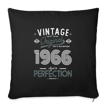 1966 vintage original gift birthday 56 years - Sofa pillowcase 17,3'' x 17,3'' (45 x 45 cm) - black - Front