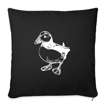 Macareux millésimés - Housse de coussin décorative 45 x 45 cm - noir - Devant