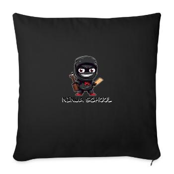 School Ninja - Sofa pillowcase 17,3'' x 17,3'' (45 x 45 cm) - black - Front