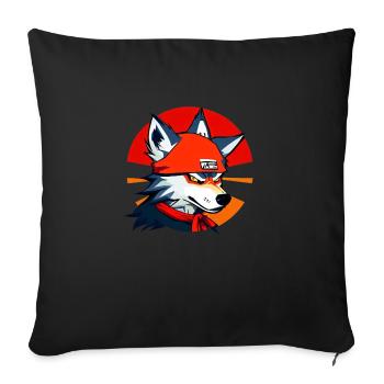 Wolf - Ninja - Japan - Sofakissenbezug 45 x 45 cm - Schwarz - Vorne