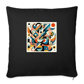 Œuvres d’art abstraites - Housse de coussin décorative 45 x 45 cm - noir - Devant