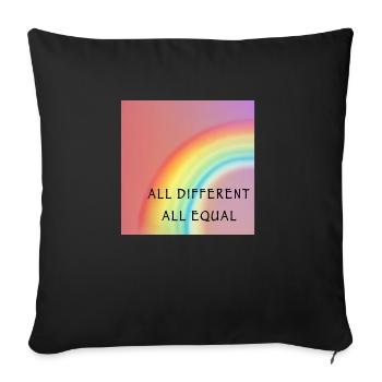 All different all equal. Diversity. Love. - Sofa pillowcase 17,3'' x 17,3'' (45 x 45 cm) - black - Front