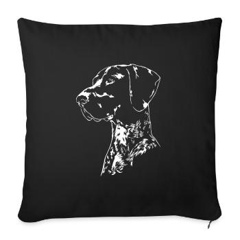 GERMAN SHORT HAIR Hunting dogs Hunting dog Wilsigns - Sofa pillowcase 17,3'' x 17,3'' (45 x 45 cm) - black - Front