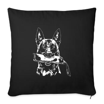 Belgian MALINOIS Dog Sport Dogs IGP Wilsigns - Sofa pillowcase 17,3'' x 17,3'' (45 x 45 cm) - black - Front