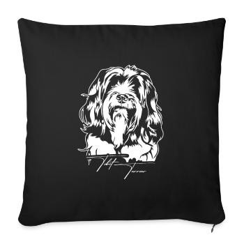 Tibetan Terrier Portrait Dog Portrait Dog Wilsigns - Sofa pillowcase 17,3'' x 17,3'' (45 x 45 cm) - black - Front