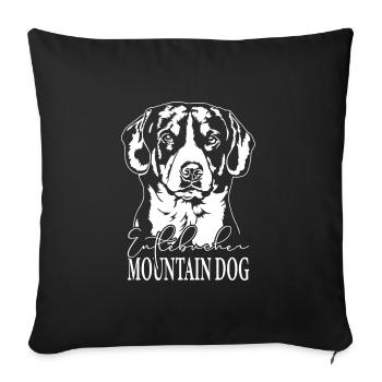 Entlebucher Mountain Dog Portrait Chiens Wilsigns - Housse de coussin décorative 45 x 45 cm - noir - Devant