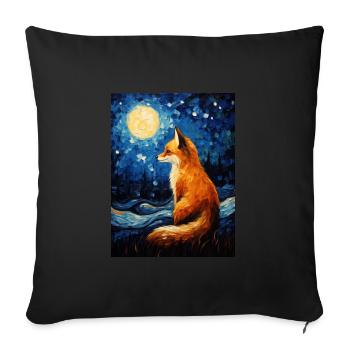 Fuchs Van gogh Style - Sofakissenbezug 45 x 45 cm - Schwarz - Vorne
