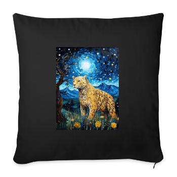 Jaguar Van Gogh Style - Housse de coussin décorative 45 x 45 cm - noir - Devant