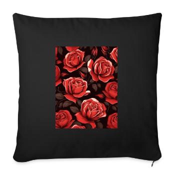 Motif de rose - Housse de coussin décorative 45 x 45 cm - noir - Devant