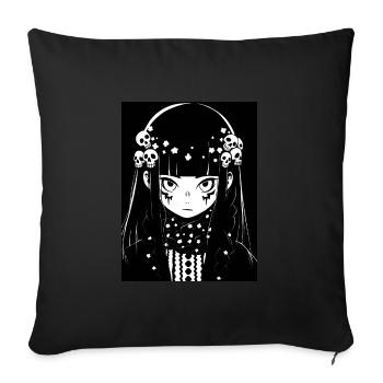 anime, girl, gift, otaku, manga, horror - Sofa pillowcase 17,3'' x 17,3'' (45 x 45 cm) - black - Front